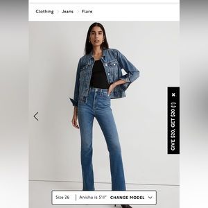 NWOT Madewell Skinny Flare Jeans in Elevere Wash